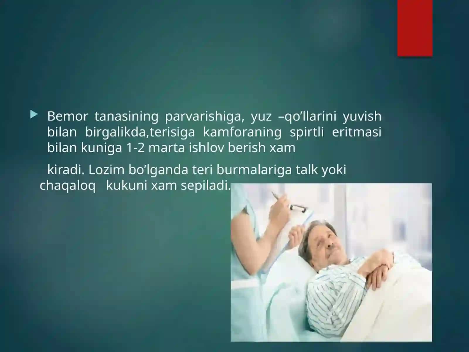 Xirurgik bemorlar parvarishi va ularni ovqatlanishi 3