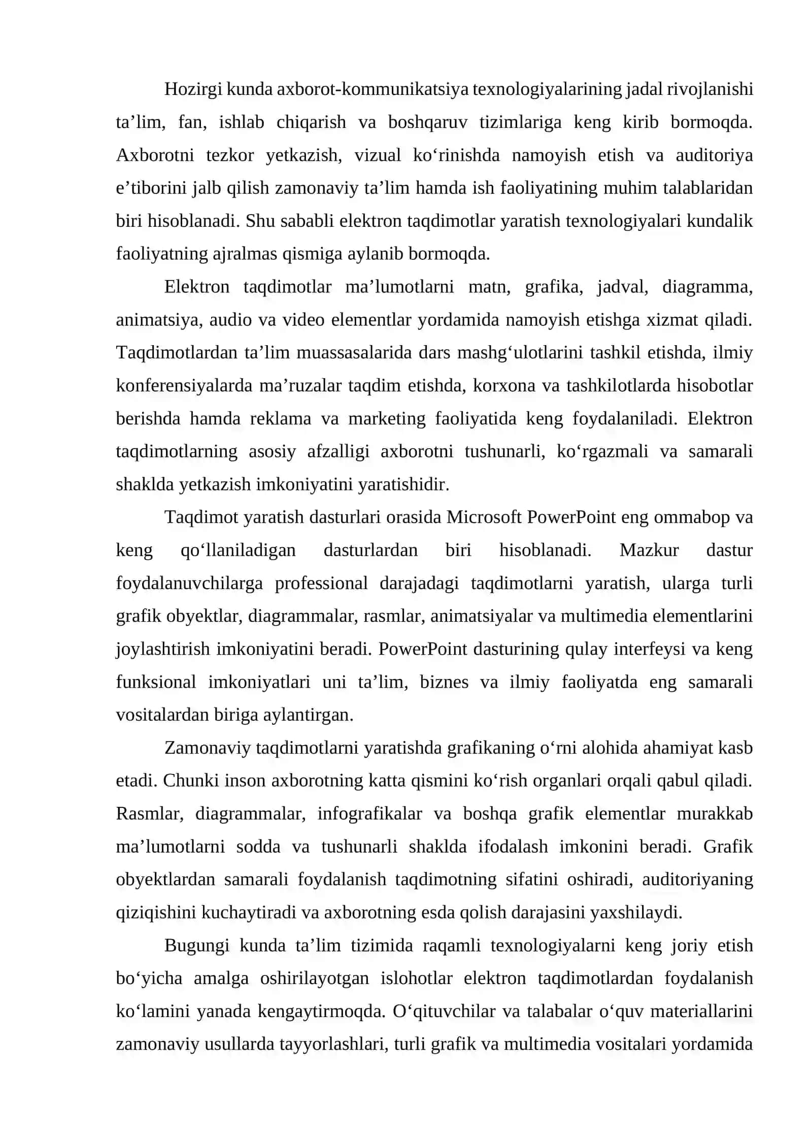 PowerPoint dasturida taqdimot yaratish va taqdimotga grafika joylashtirish 3
