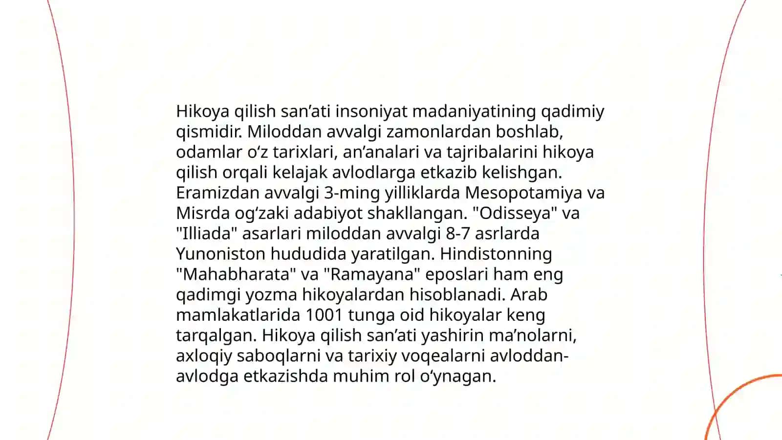 "Ming bir kecha" asarida hikoya qilish san'ati 3