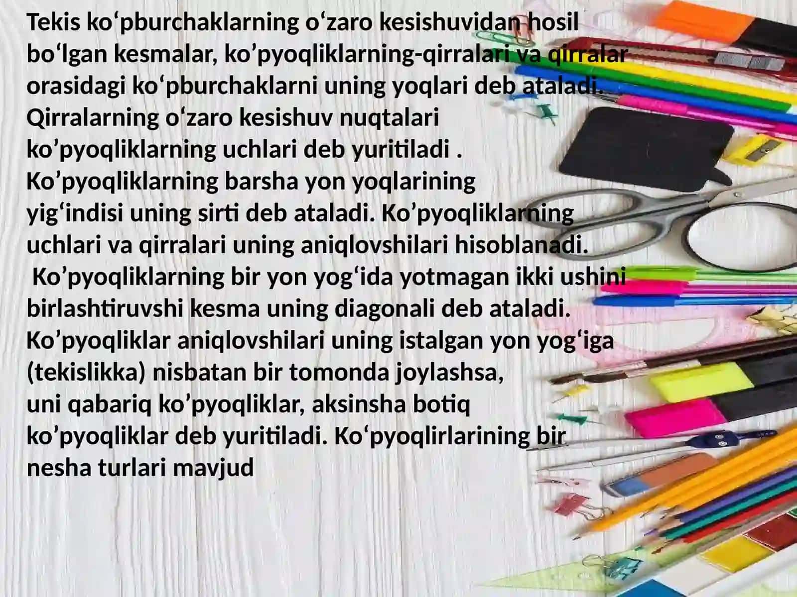 Ko’pyoqlilar, paralleliped, fazoviy shakl, kub va ularning elementlari 3