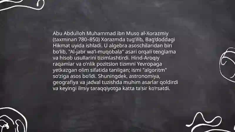 Al-Xorazmiyning hayoti va ilmiy faoliyati 3