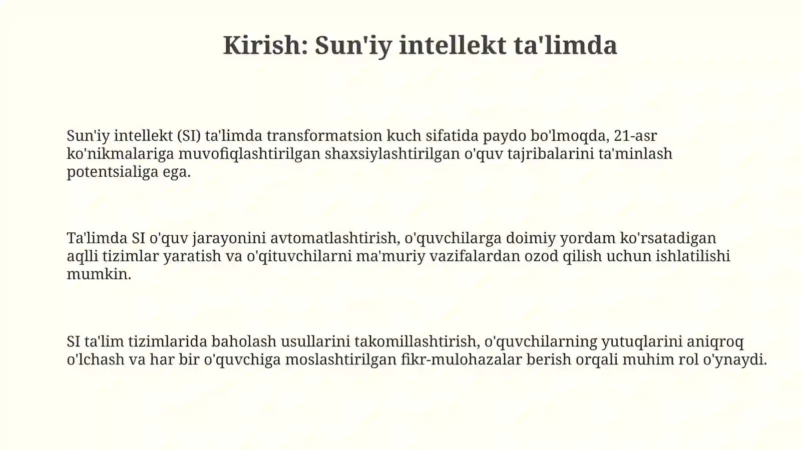 Ta’limda sun’iy intellekt:muammo va istiqbollar 3