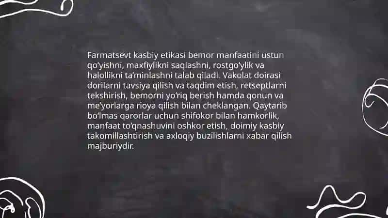 Farmatsevtik deontologiyaning umumiy talablari 3