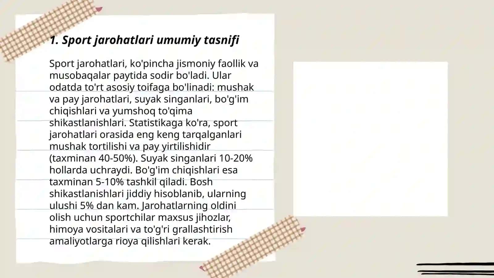 Sport jarohatlari umumiy tasnifi 3