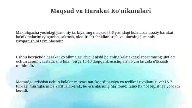 Maktabgacha yoshdagi bolalar jismoniy tarbiyasi 3