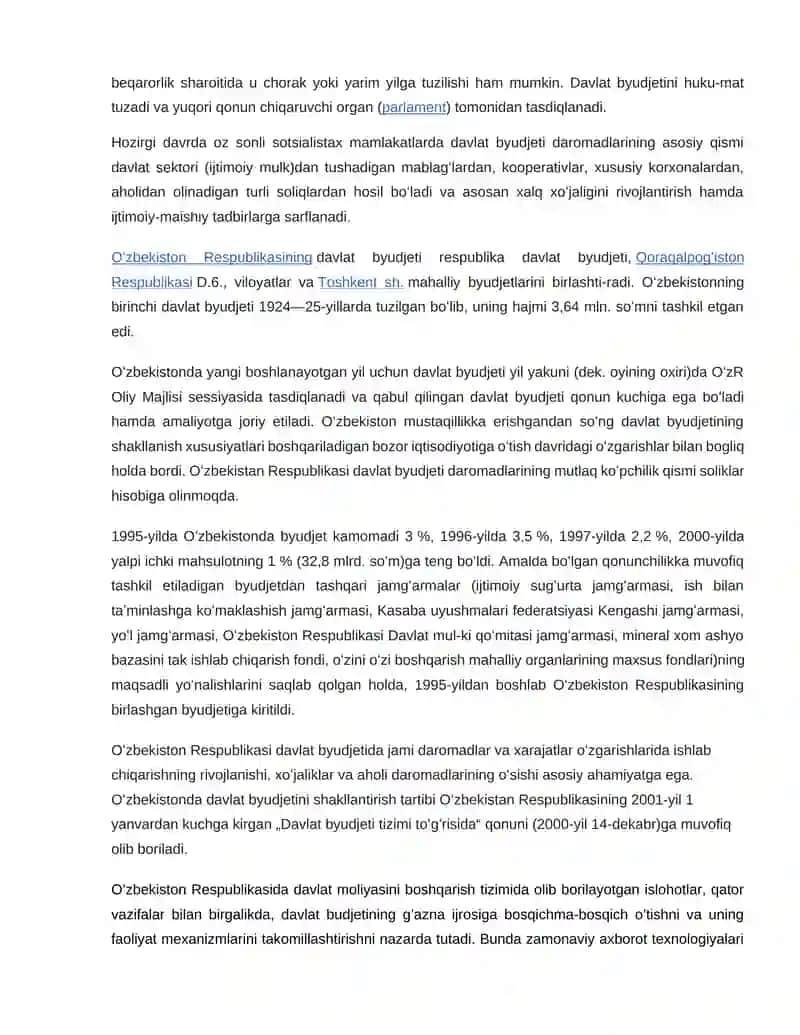 BUDJET DAROMADLARINING G’AZNA IJRISINI TASHKIL ETISH 3