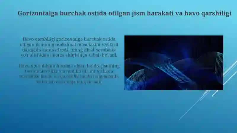 Yerning tortishish maydonida jismlar harakati - kengaytirilgan tushunchalar 3