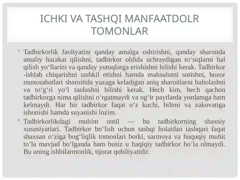 Biznes subyektlarining manfaatli tomonlari 3