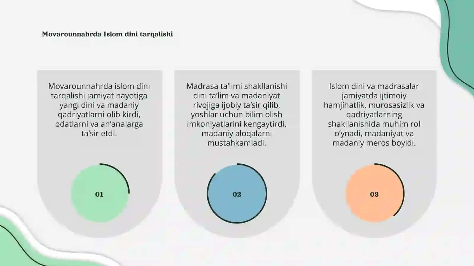 Movarounnahrda Islom dini tarqalishi va madrasa taʼlimi 3