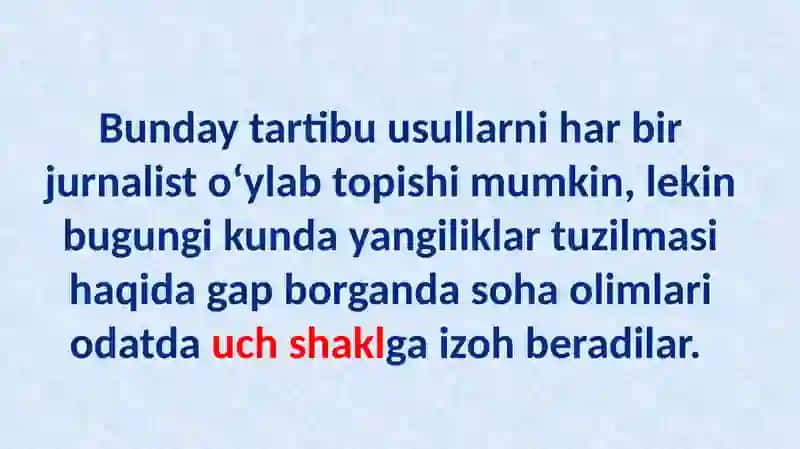 Yangiliklar tuzilmasi: xronologik shakl 3