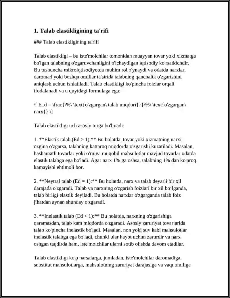 TALAB VA TAKLIF ELASTIKLIGI 3
