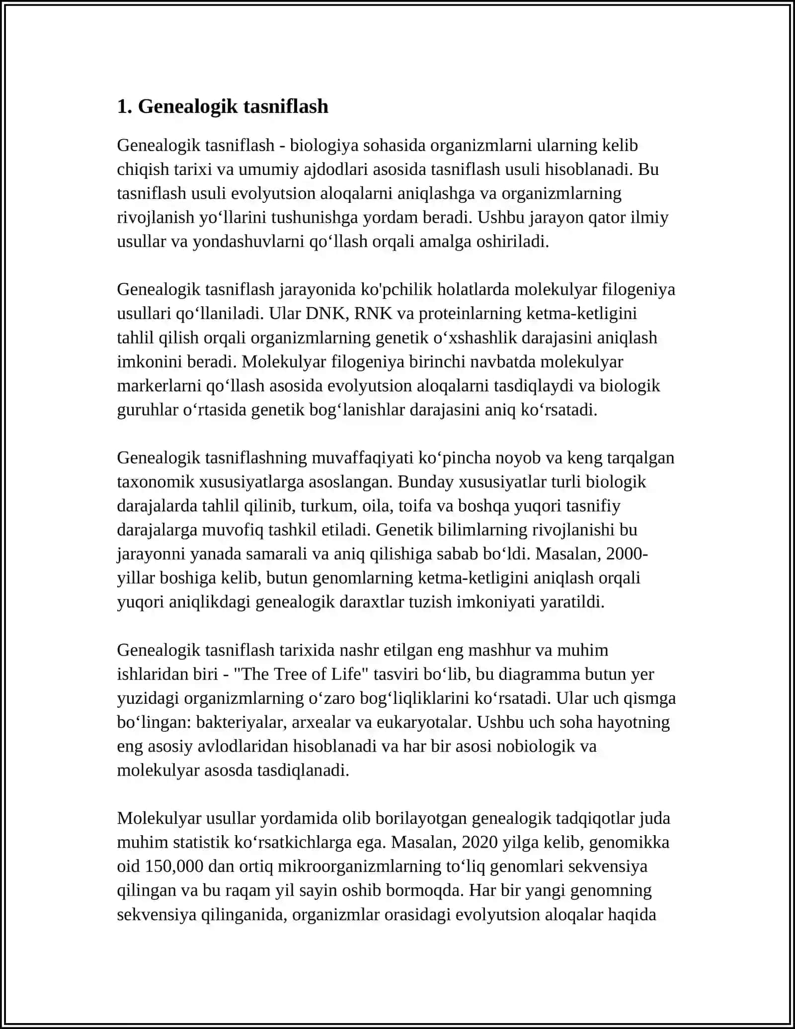 Genealogik Tasniflash 3