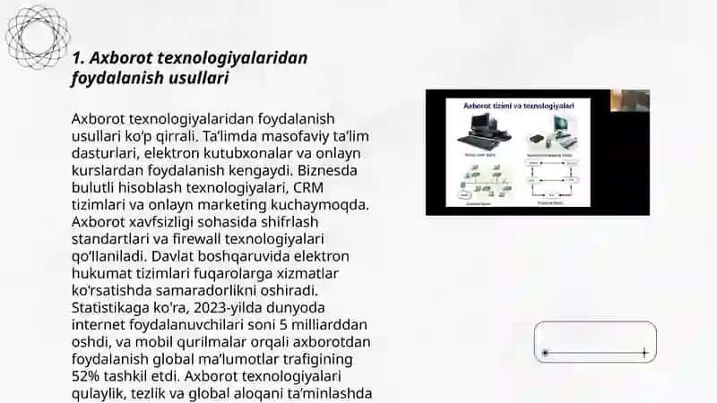 Axborot texnologiyalaridan foydalanish usullari 3