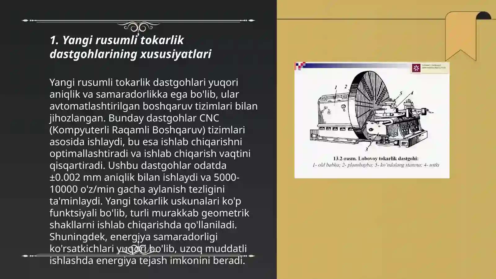 Yangi rusumli tokarlik dastgohlarida bajariladigan ishlar 3