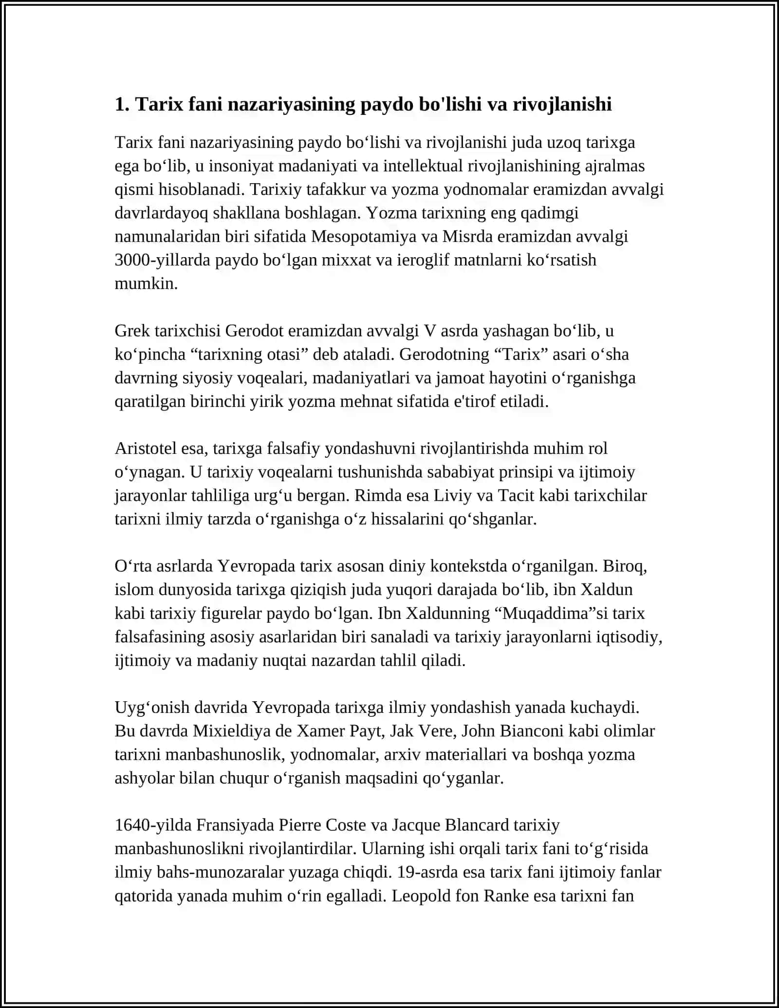 TARIX FANI NAZARYA ASOSLARI FANINING RIVOJLANISH BOSQICHI 2024-2025-o'quv yili 3