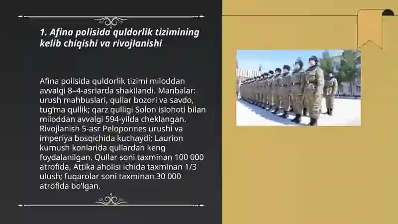 Afina tizimida harbiy quldorlik polislari 3