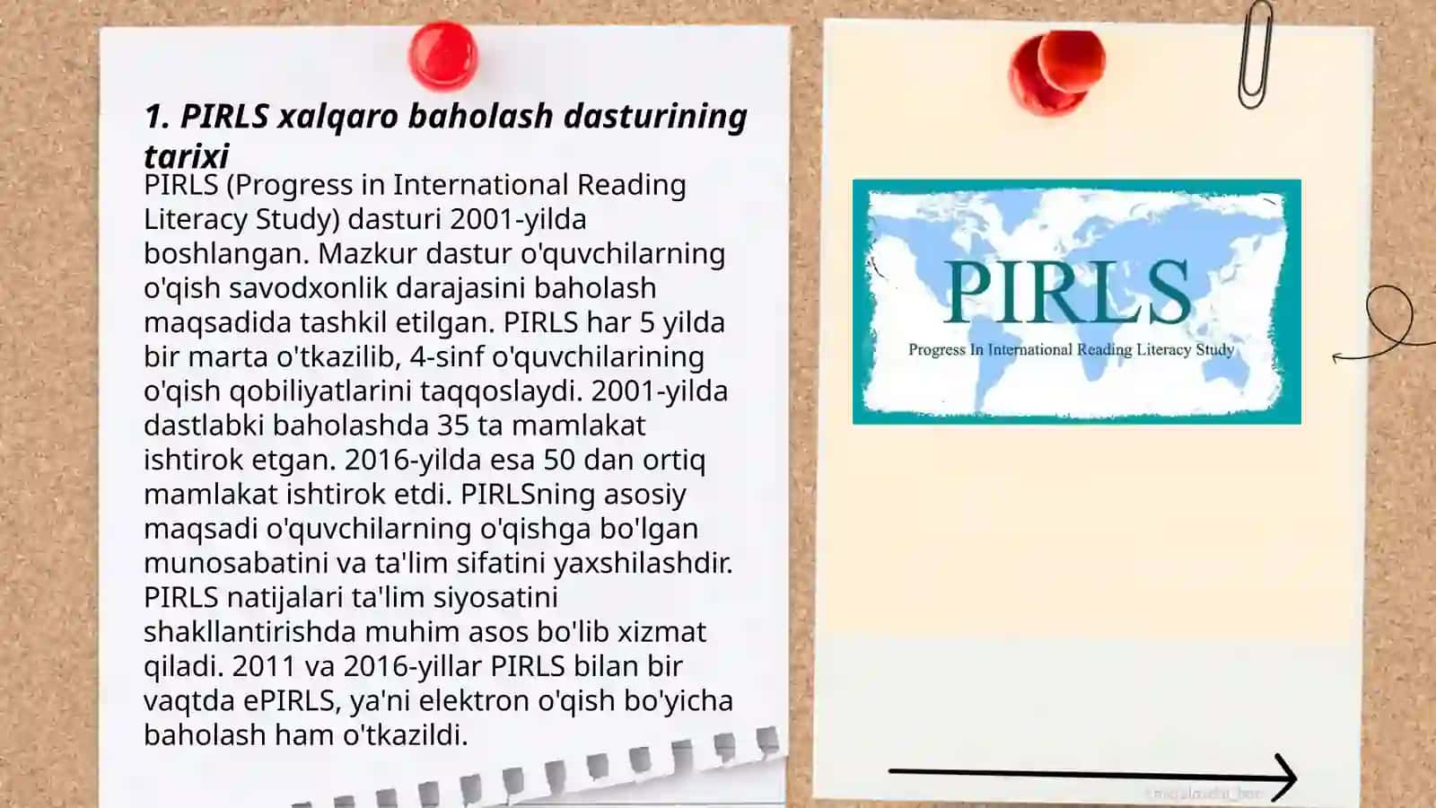 PIRLS xalqaro baholash dasturlari to'g'risida asosiy ma'lumotlar 3