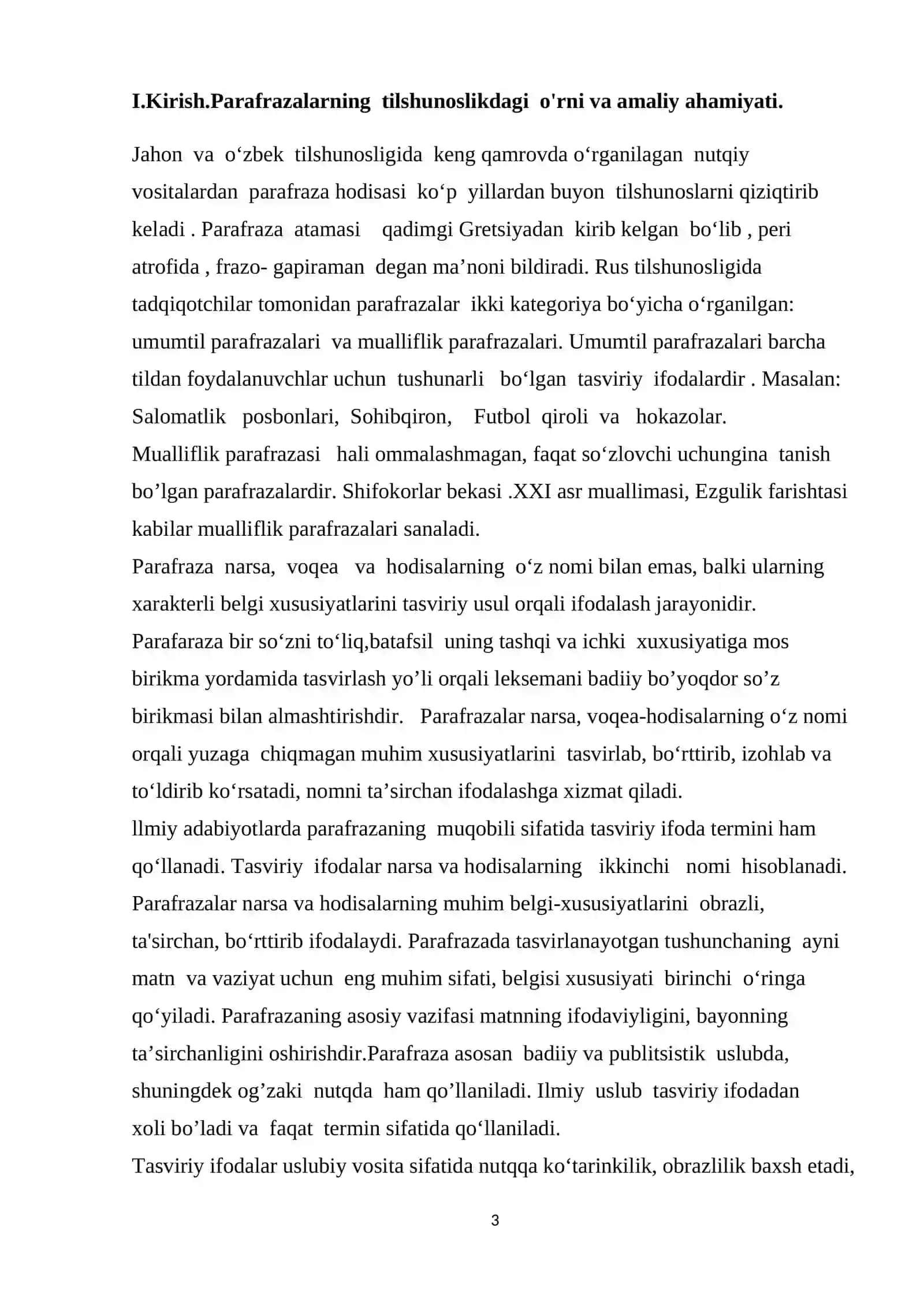 O‘zbek tilida parafrazalarning uslubiy imkoniyatlari 3