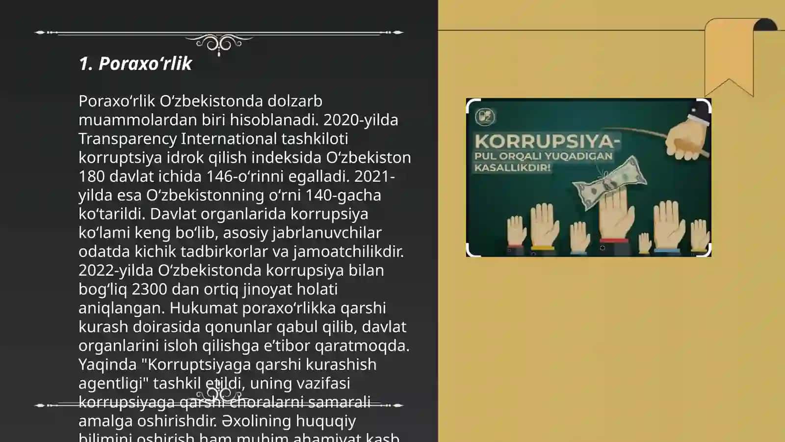 Korrupsiyaning namoyon bo'lish shakillari 3
