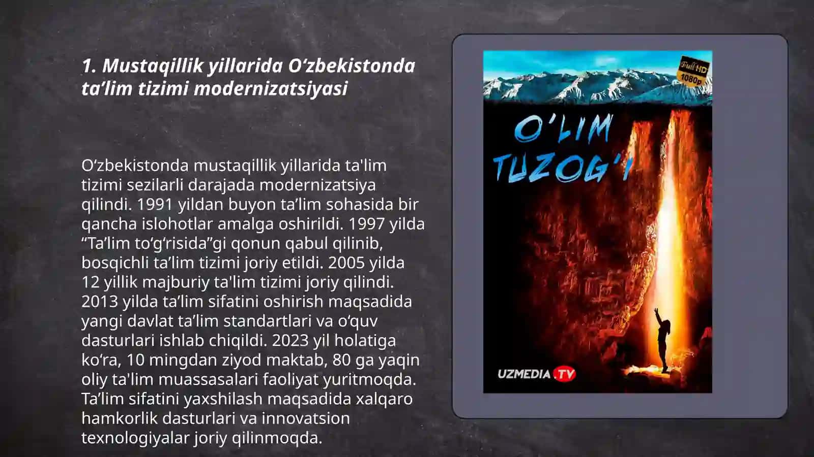 Mustaqilik yillarida O'zbrkistondagi ma'naviy va madaniy taraqqiyot 3