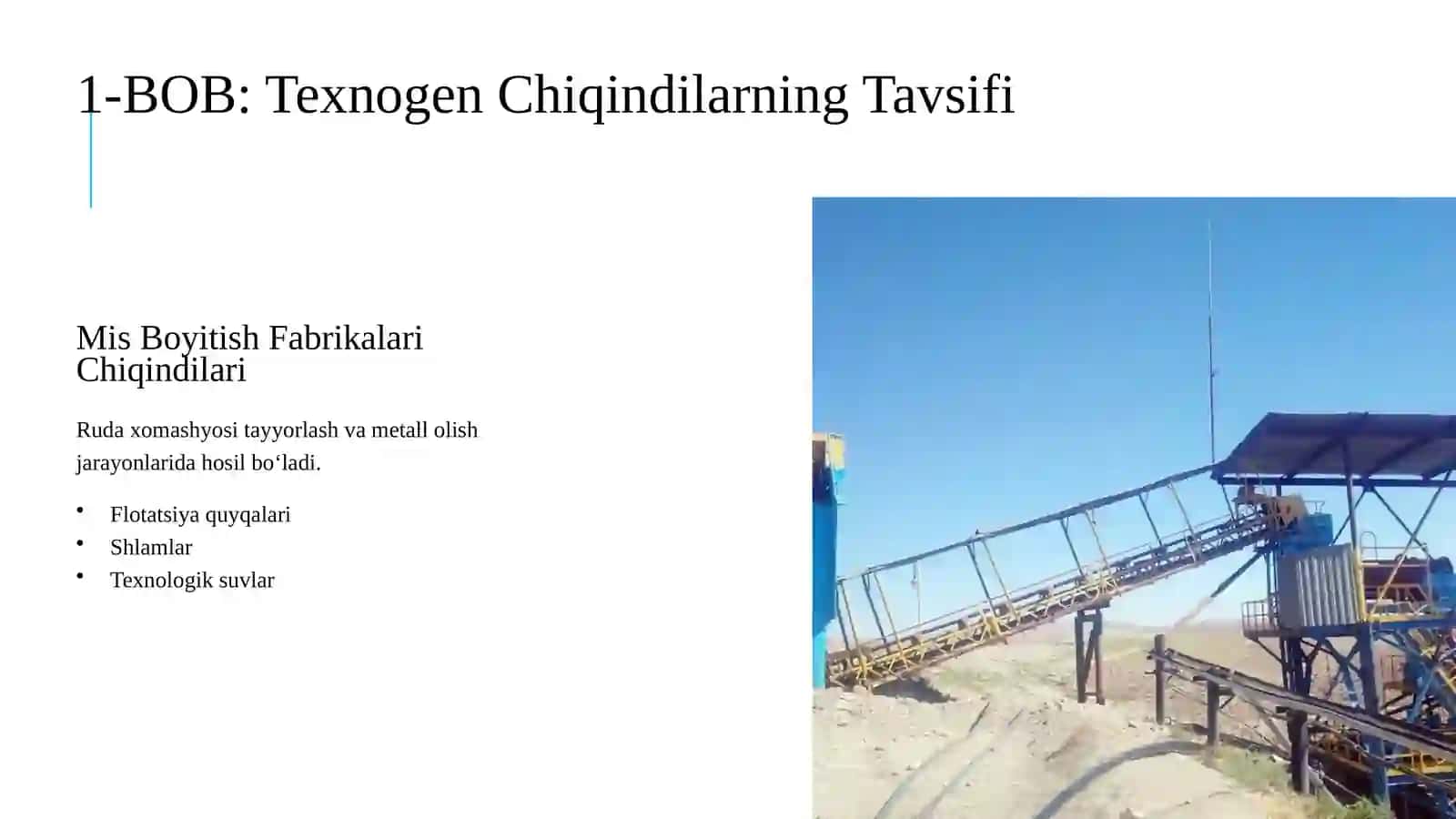 Metallurgik texnogen chiqindilardan kamyob metallarni ajratib olish texnologiyasini konchilikishlabchiqish 3