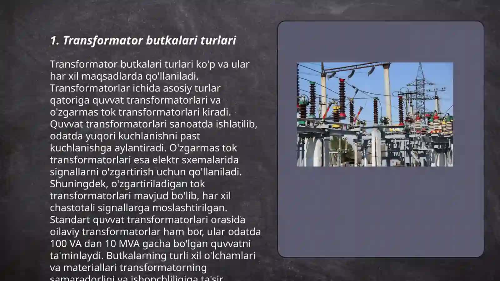 Elektr tarmoqlaridagi transformatorlar 3
