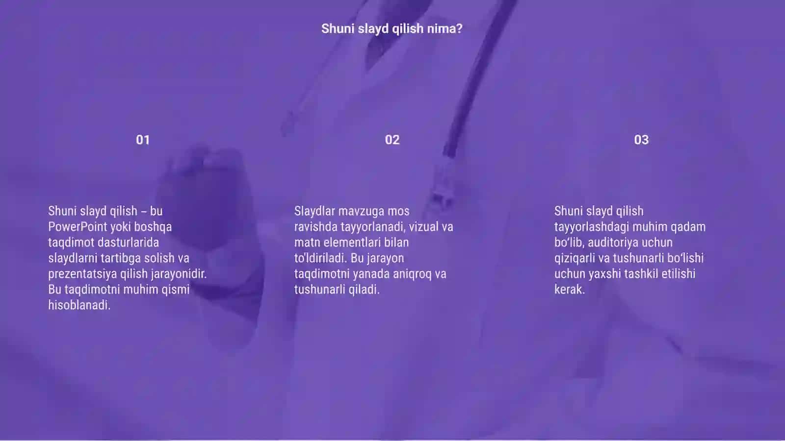 Shuni slayd qil 3