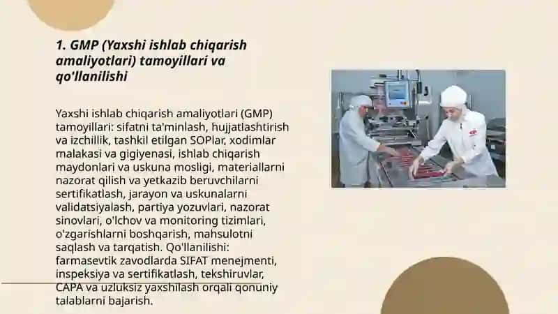 Farmasevtik ishlab chiqarishda qoyiladigan talablar 3