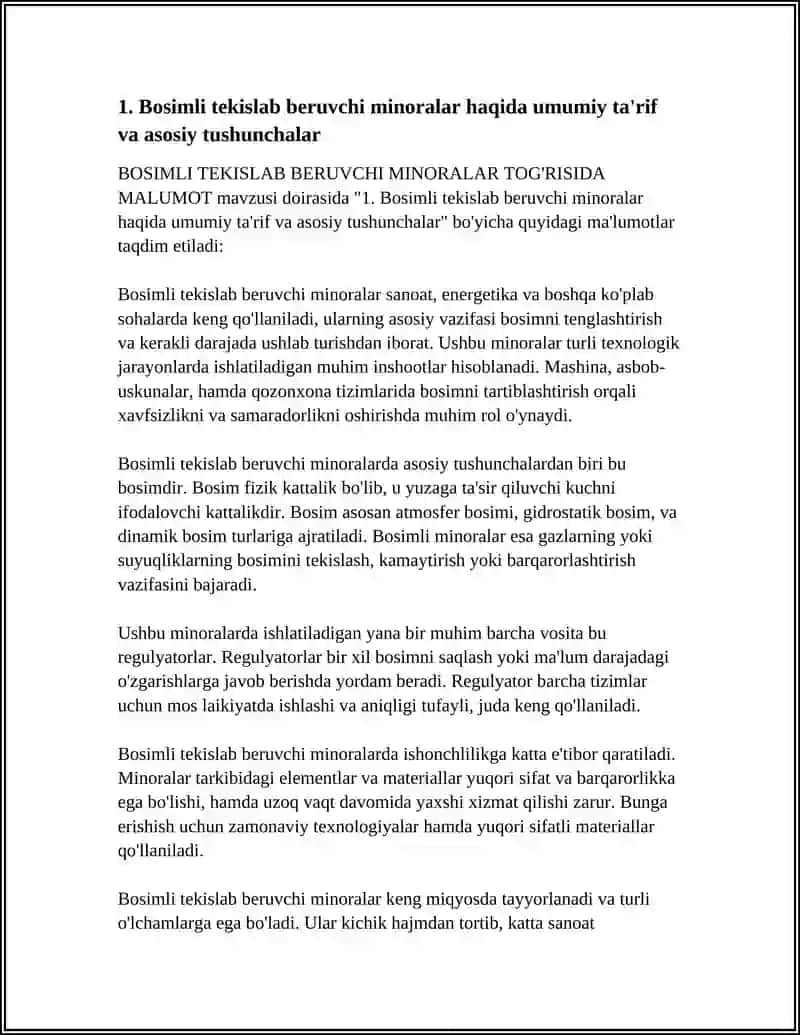 BOSIMLI TEKISLAB BERUVCHI MINORALAR TOG'RISIDA MALUMOT 3