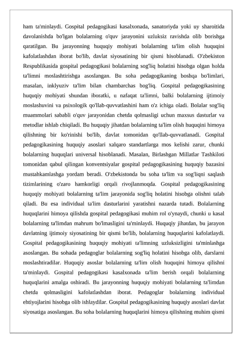 Gospital pedagogikaning huquqiy va metodologik asoslari 3