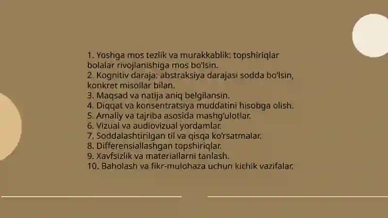 Boshlang'ich sinflarida texnologiya darsi mavzulariga qo'yilgan talablar 3