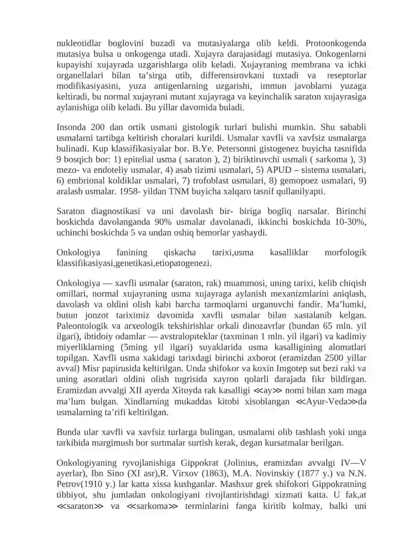 Onkologik xastaliklar bilan og‘rigan bemorlar parvarishi xususiyatlari 3
