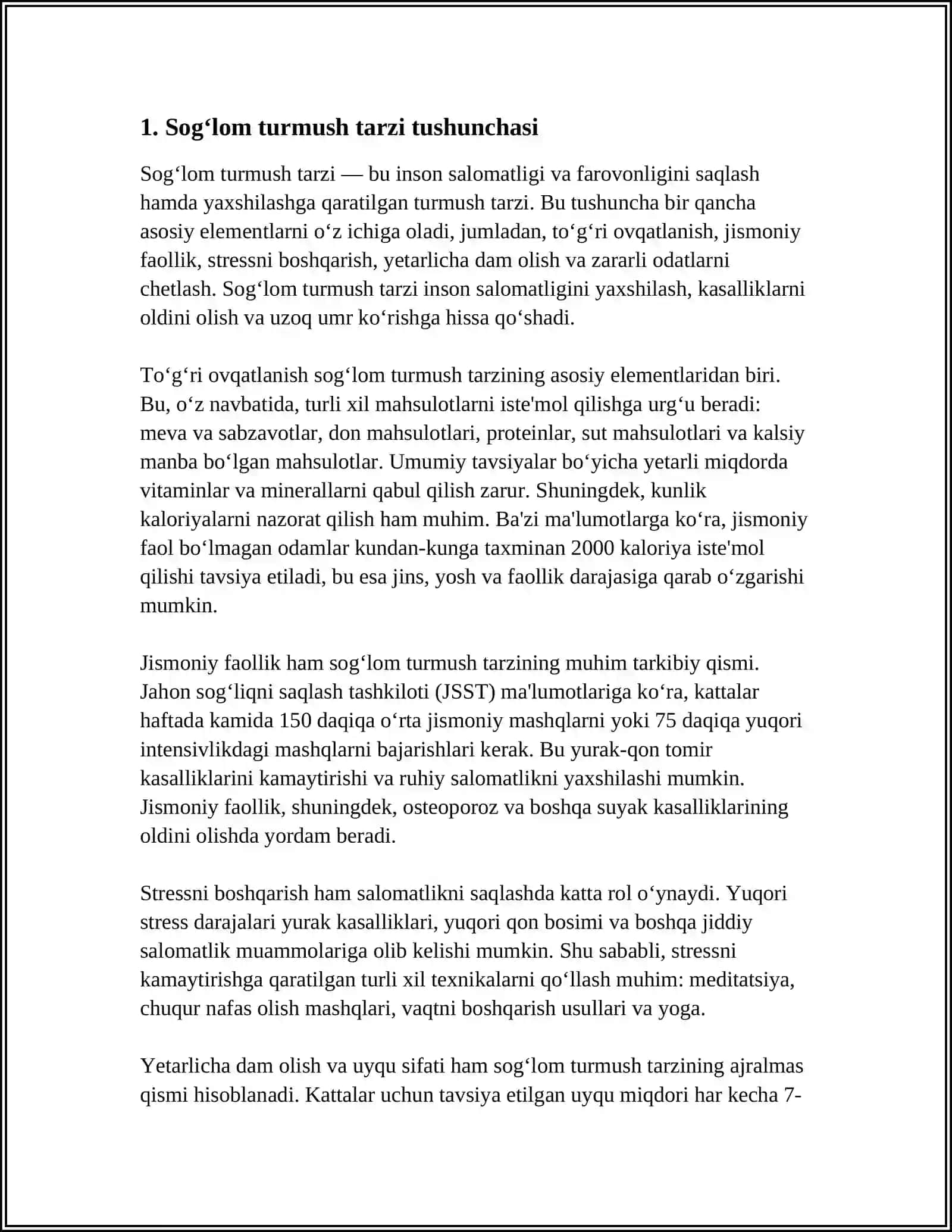 SOGʻLOM TURMUSH TARZI VA UNING SHAKLLANTIRISHDAGI AHAMIYATI 3