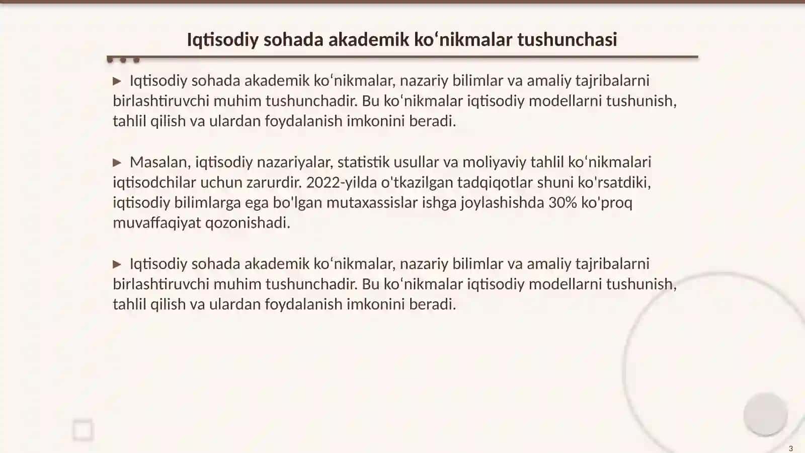 Iqtisodiy sohada akademik koʻnikmalar va jamoada ishlash 3