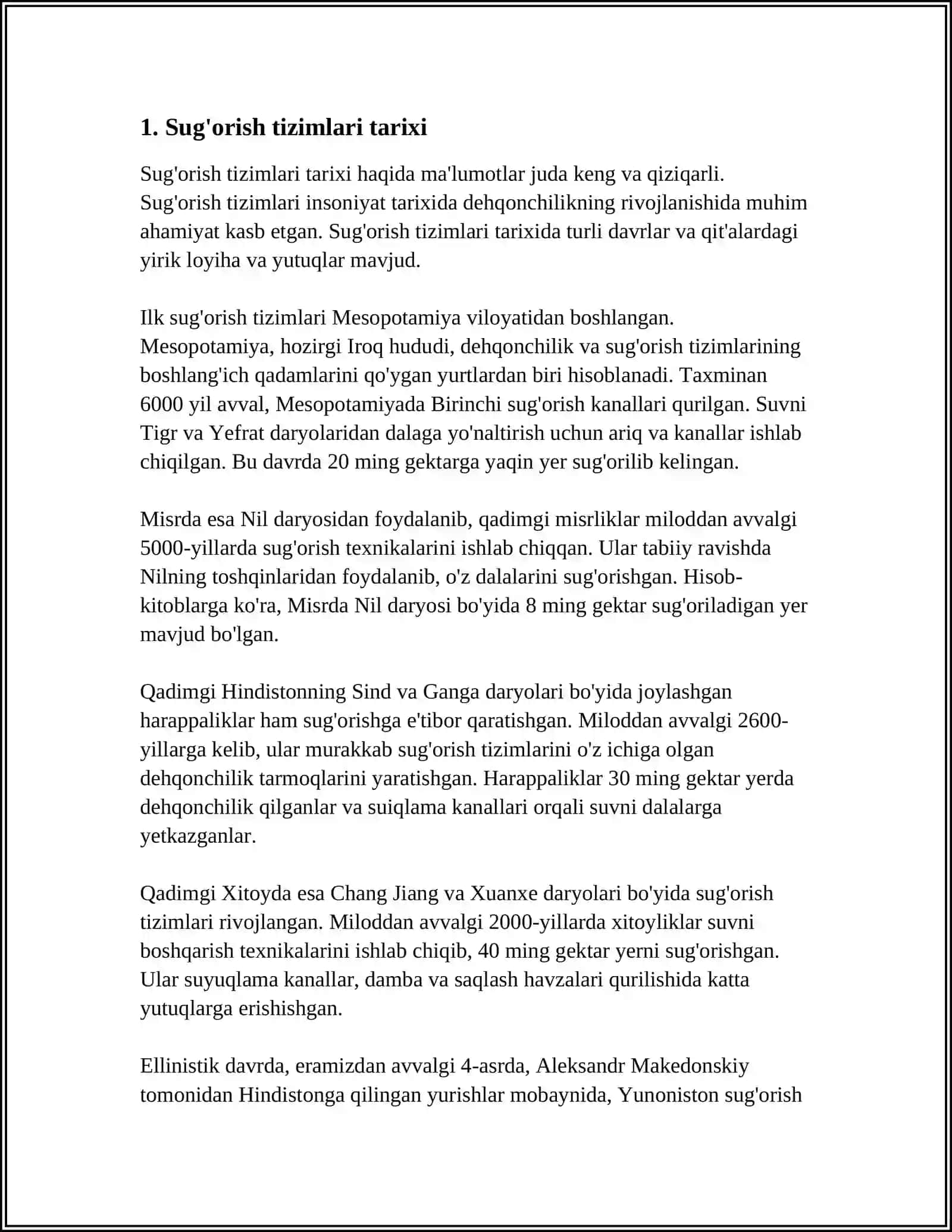 OʻZBEKISTONNING QADIMGI GIDROTEXNIK INSHOOT ( LOYQADAGI DEHQONCHILIK) 3