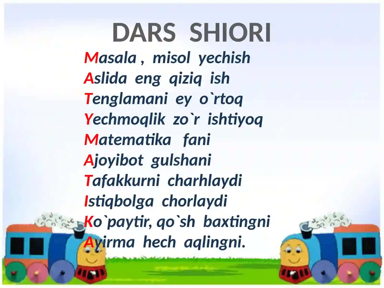 HARAKATGA DOIR MASALALARNI YECHISH 3