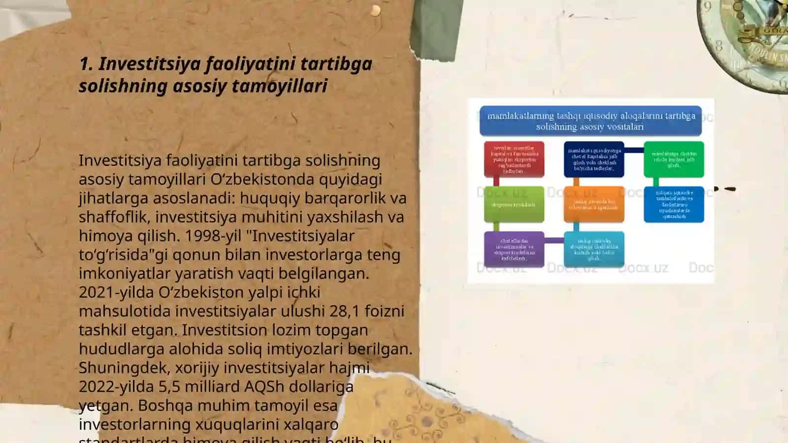 Investisiya faoliyatini tartibga solishning milliy iqtisodiyotni rivojlantirishdagi axamiyati 3