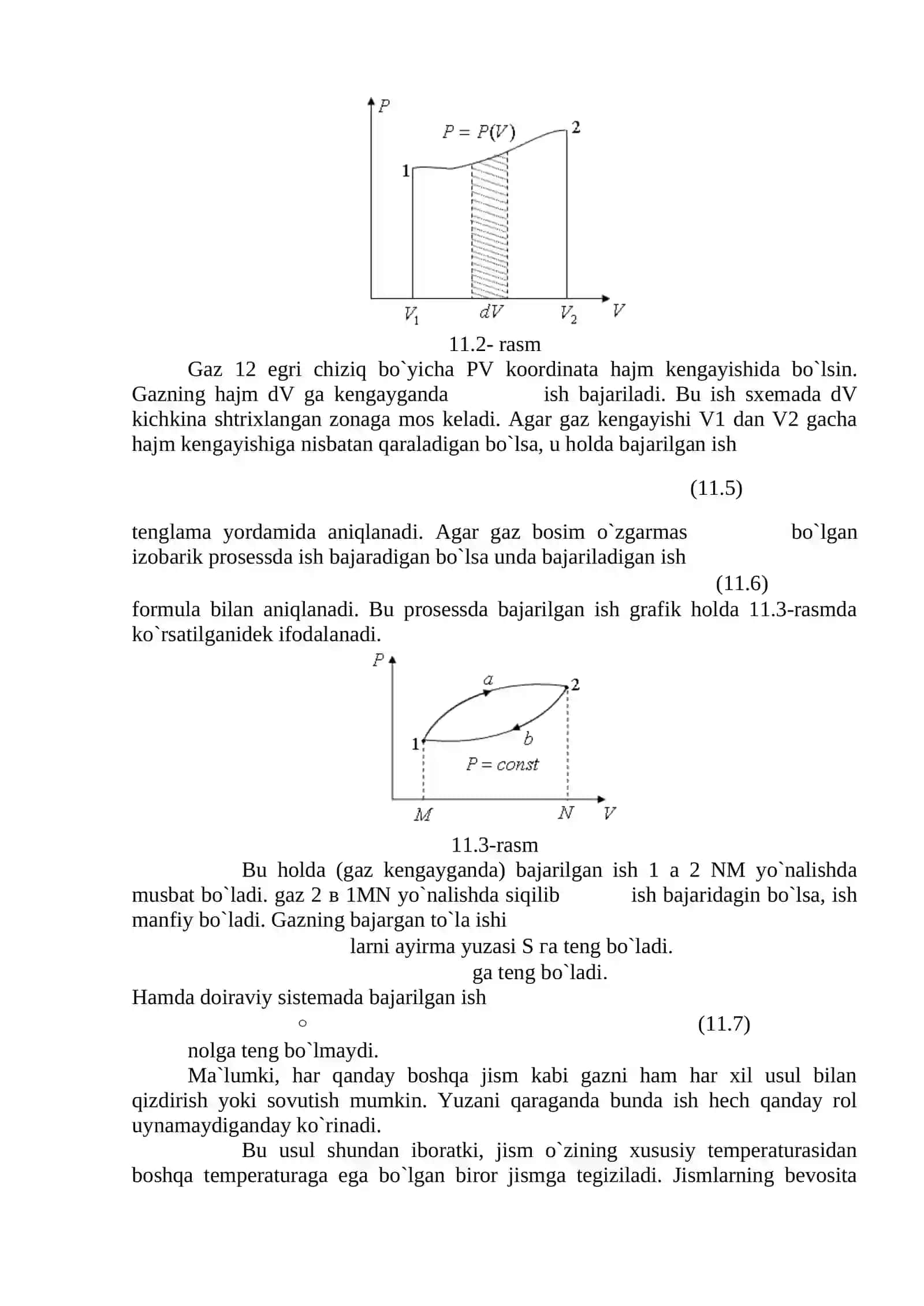 TIRIK TIZIMLARDA ICHKI ENERGIYA, ISSIQLIK, ISH VA TERMODINAMIKA 3