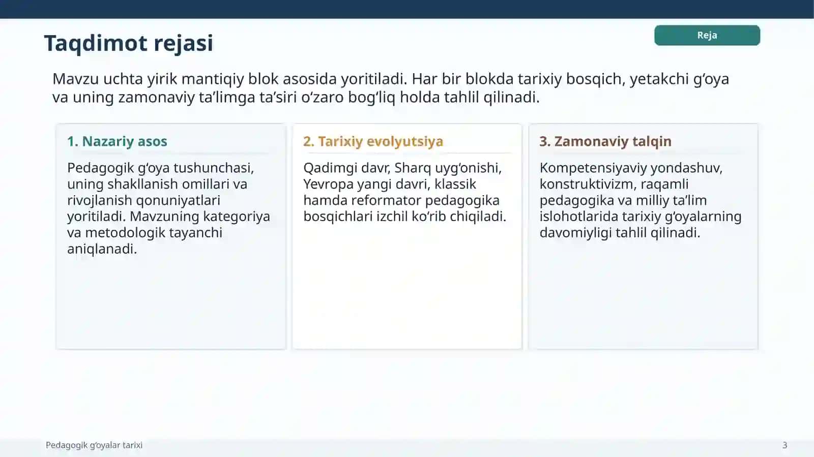 PEDAGOGIK G‘OYALARNING RIVOJLANISH BOSQICHLARI 3