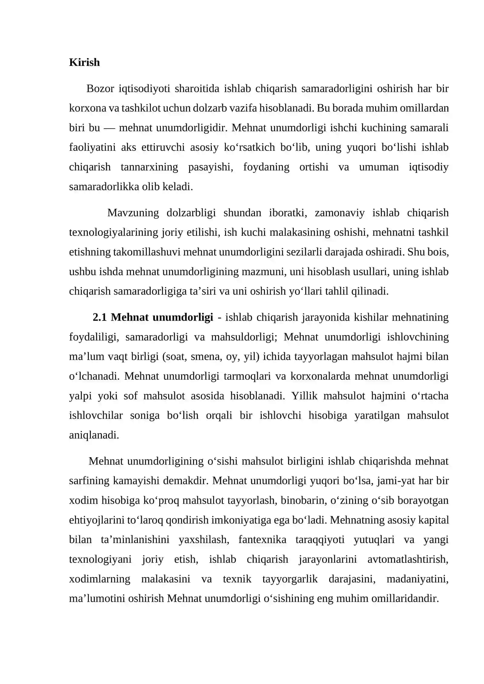 Mehnat unumdorligi ishlab chiqarishni iqtisodiy samaradorlik mezoni 3