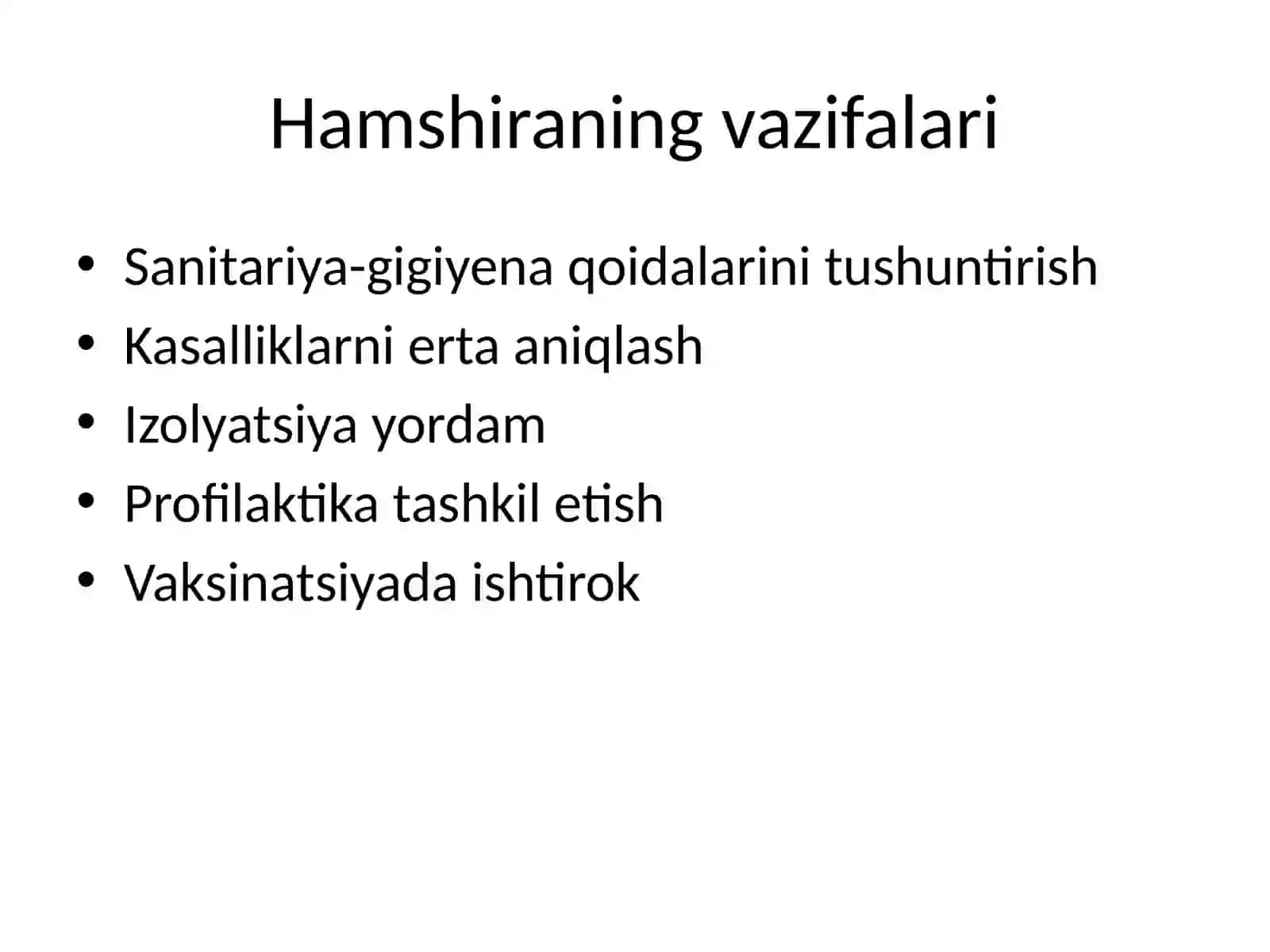 Jamoada yuqumli kasalliklarni oldini olish va salomatlikni himoya qilishda hamshiraning o‘rni 3