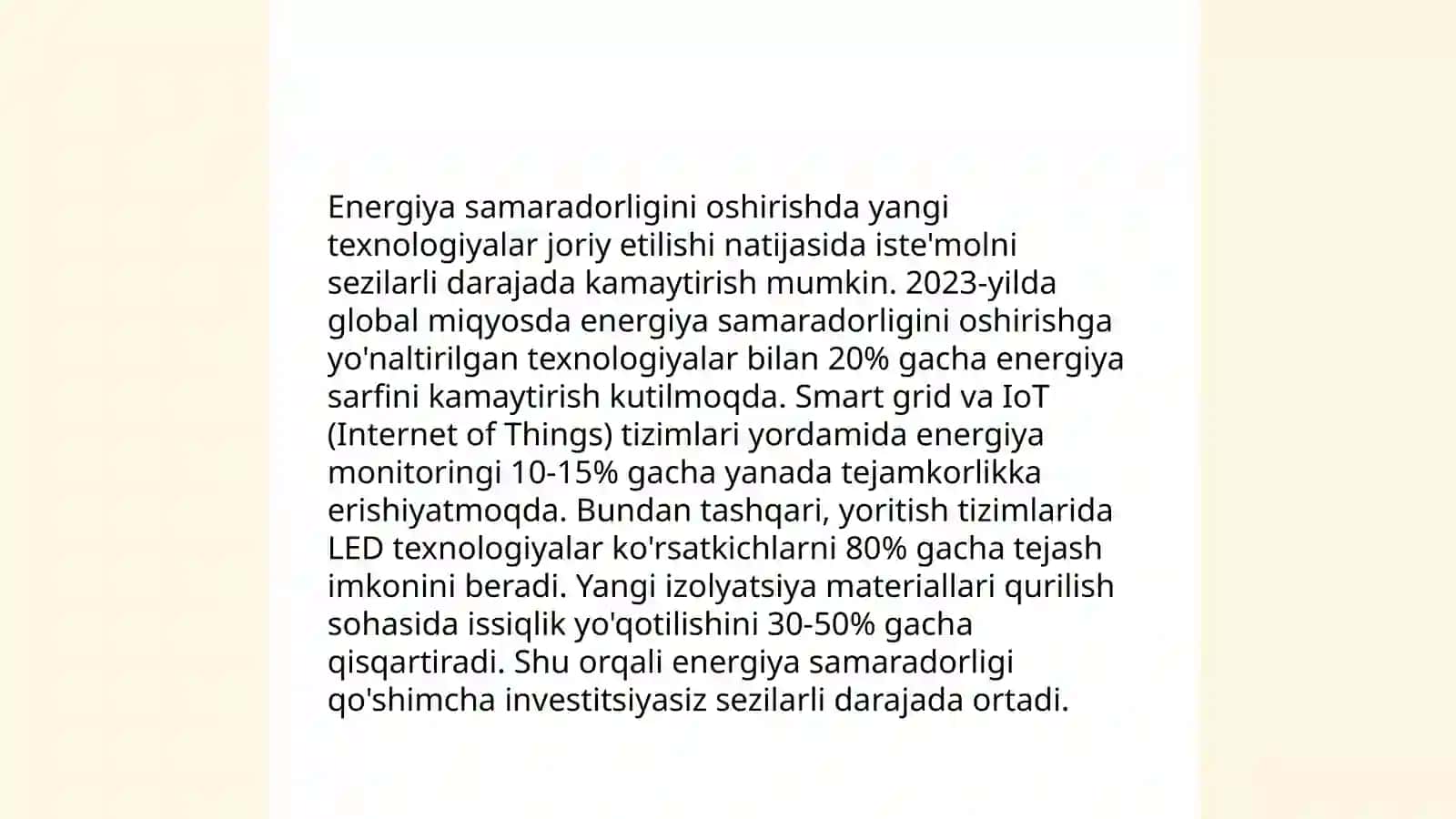 Energiyani tejash va energiya samaradorligini oshirish choralari 3