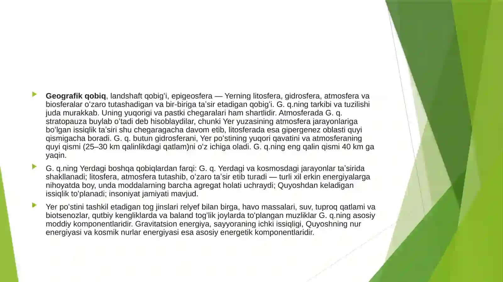 Geografik qobiqning to’rtlamchi davrda rivojlanish 3