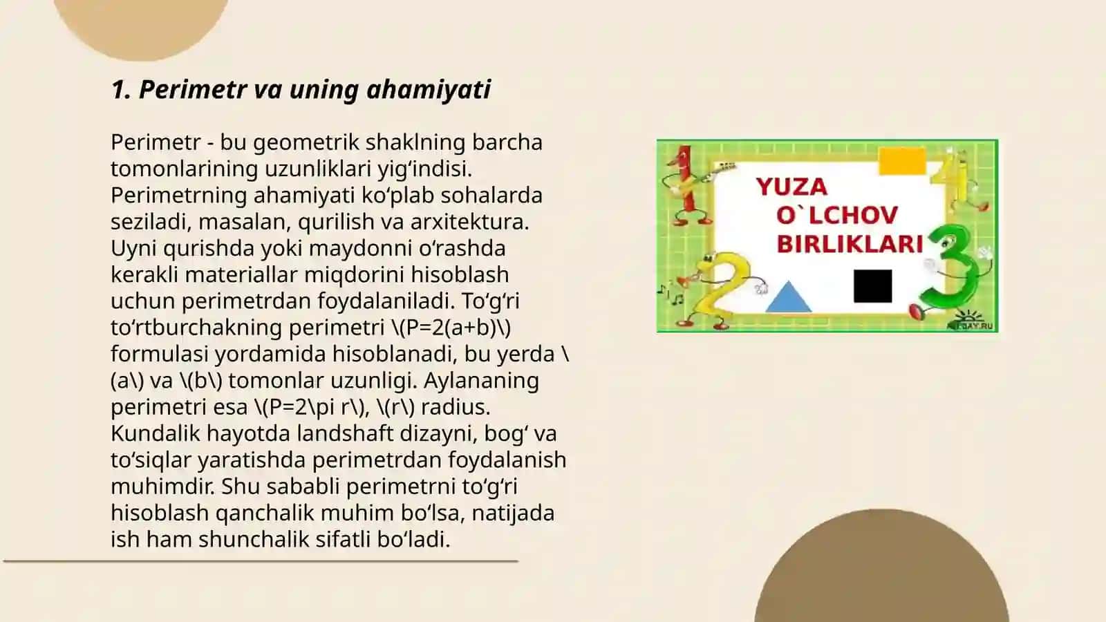 Boshlangʻich sinflarda perimetr va yuza tushunchasini õrgatish metodikasi 3