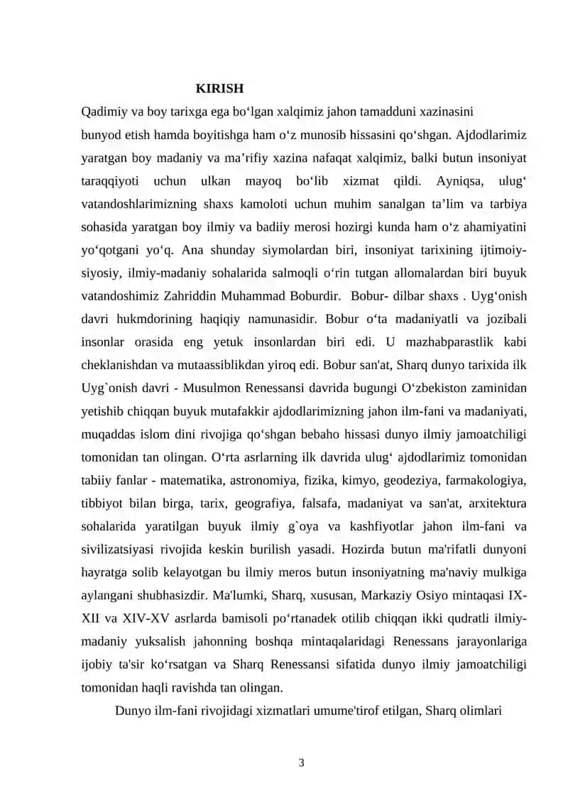 ZAXIRIDDIN MUHAMMAD BOBURNING XATTI BOBURIY HAMDA BOBURNOMA ASARLARI NING TAʼLIMIY TARBIYAVIY AHAMIYATI 3