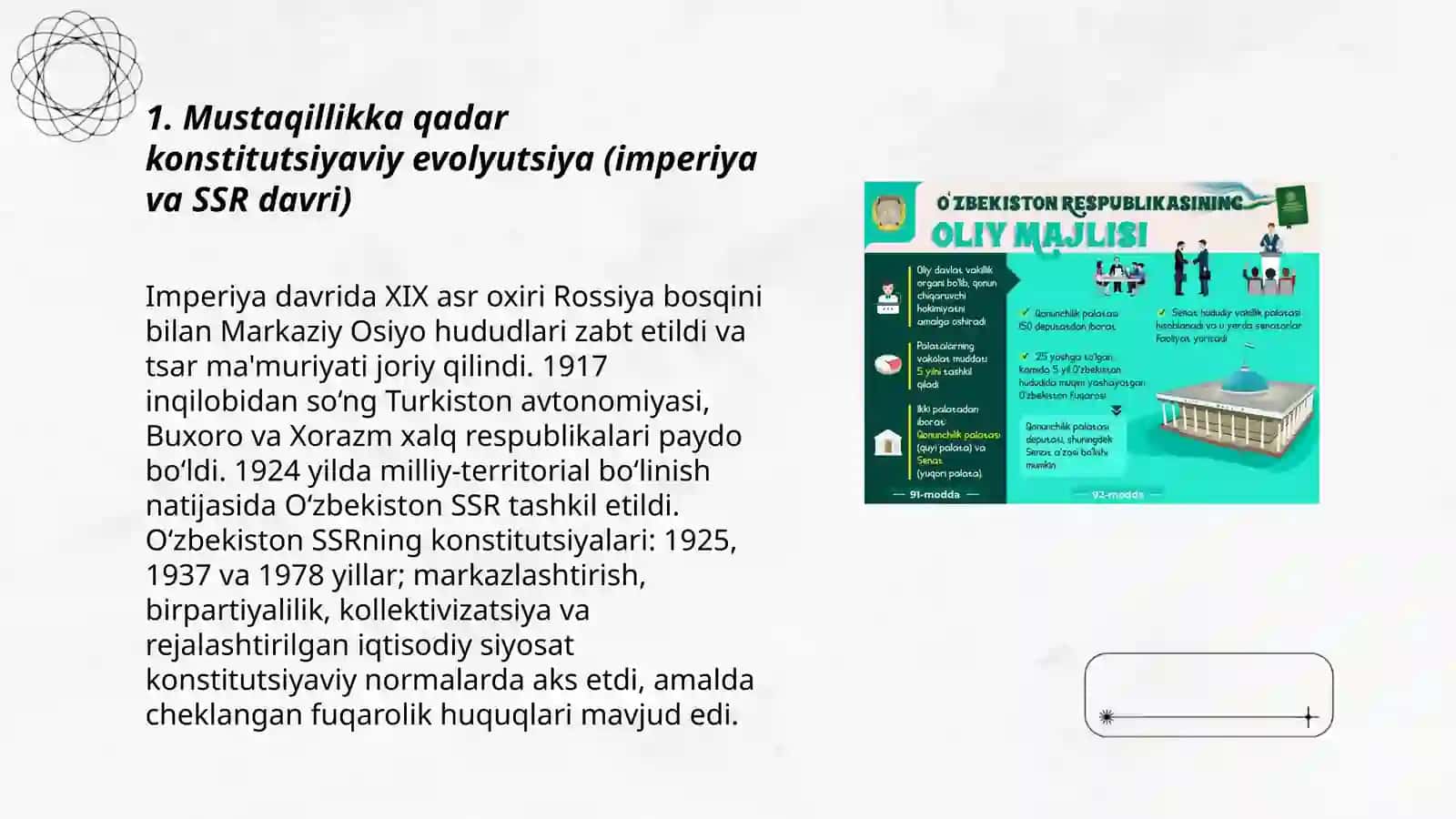 O’zbekiston konstitutsiyaviy taraqqiyotining asosiy bosqichlari 3