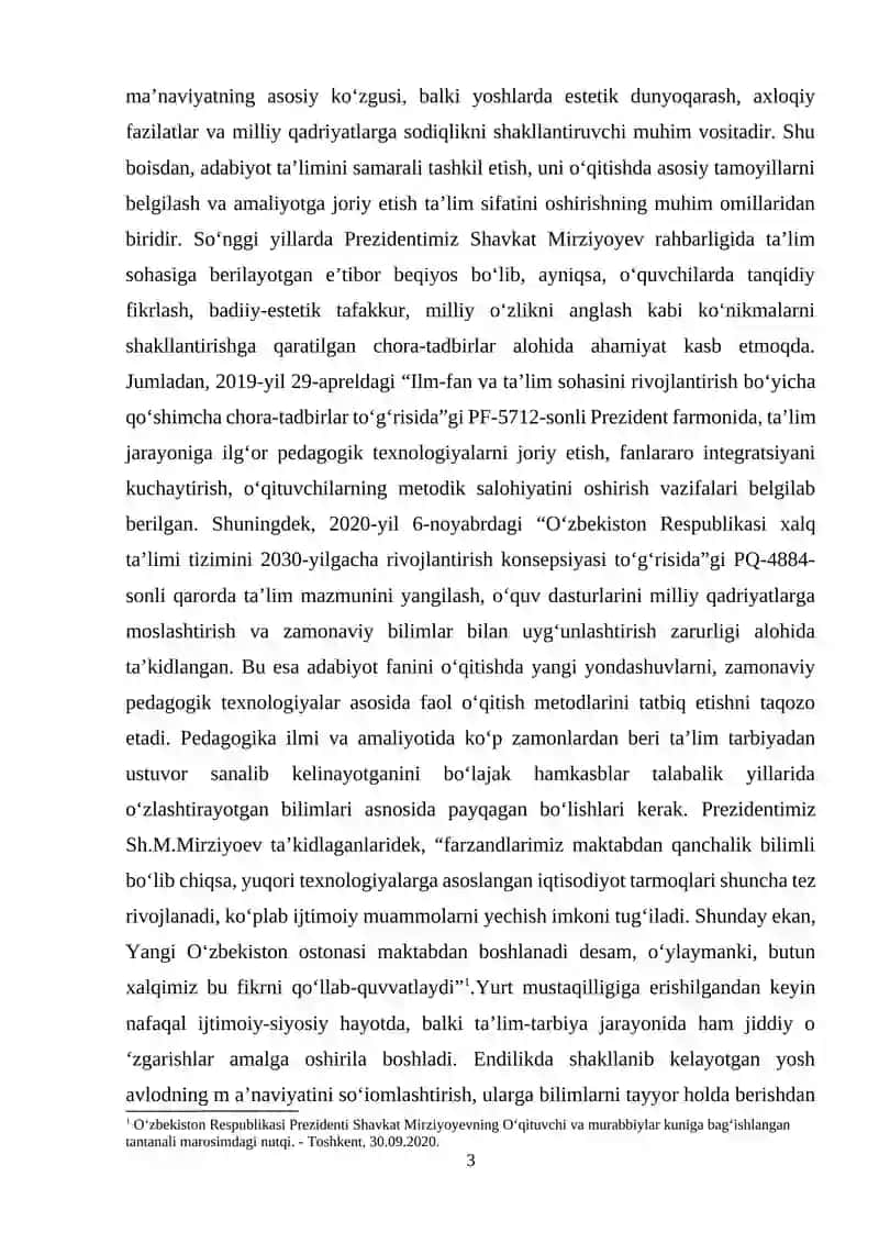 ADABIYOT O ‘QITISH METODIKASINING ASOSIY TAMOYILLARI 3