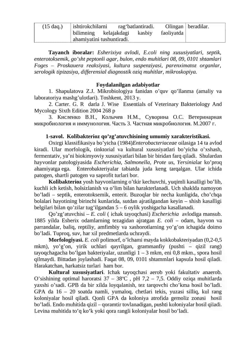 Kolibakterioz qo’zg’atuvchisi 3