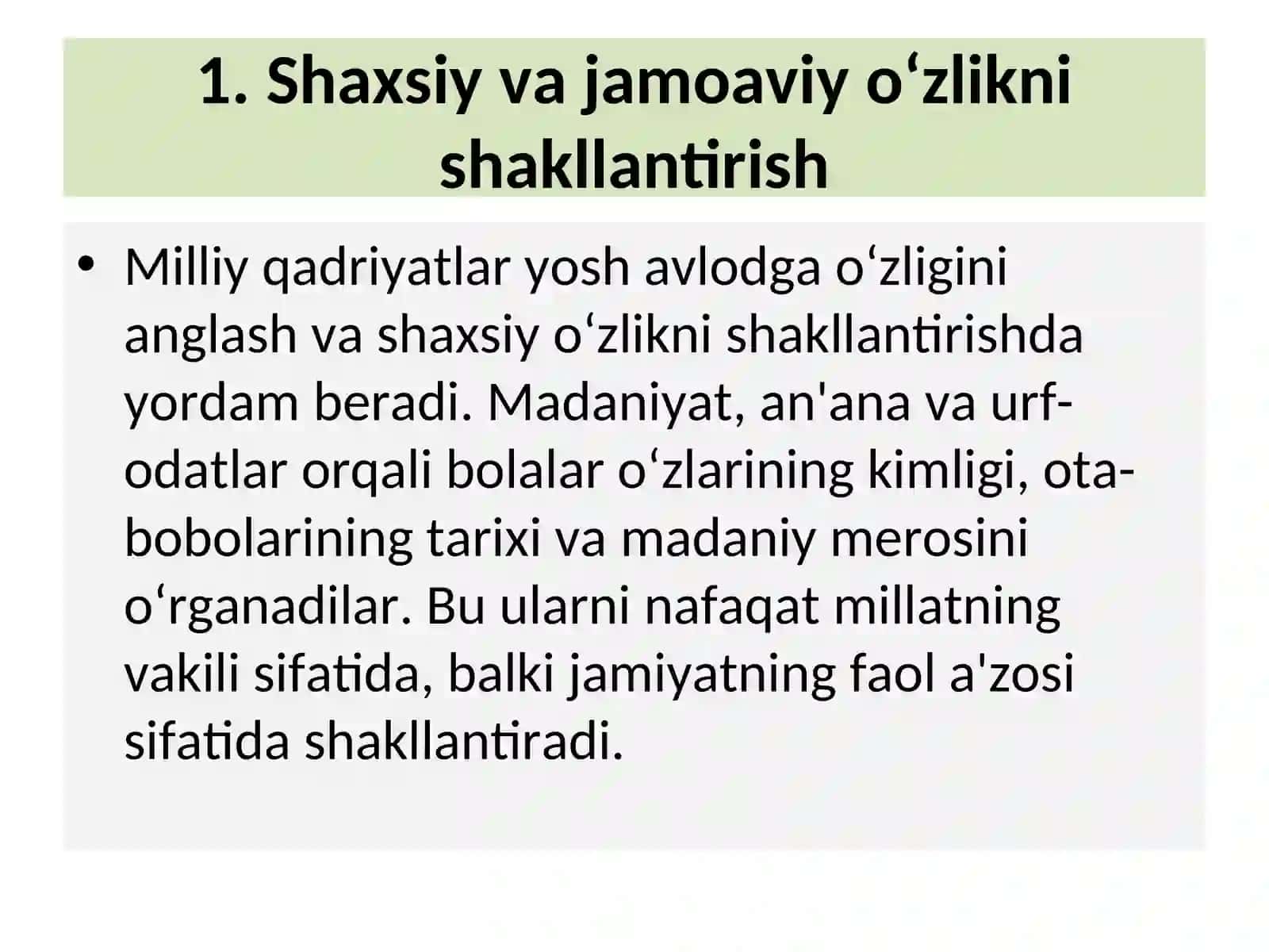 TARBIYA JARAYONIDA MILLIY QADRIYATLARNING OʻRNI 3