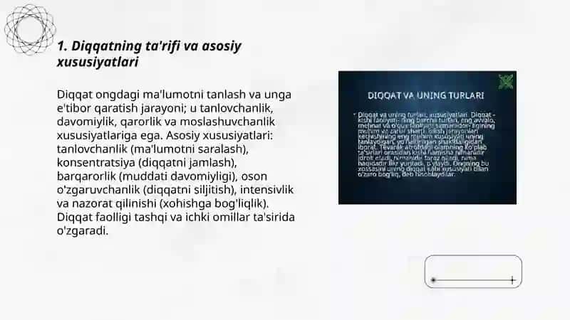 Diqqat turlari va uning xususiyatlari 3